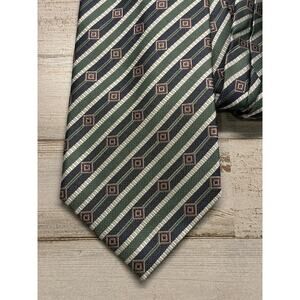 Daniel De Fasson Studio All Silk Green Striped Tie EUC